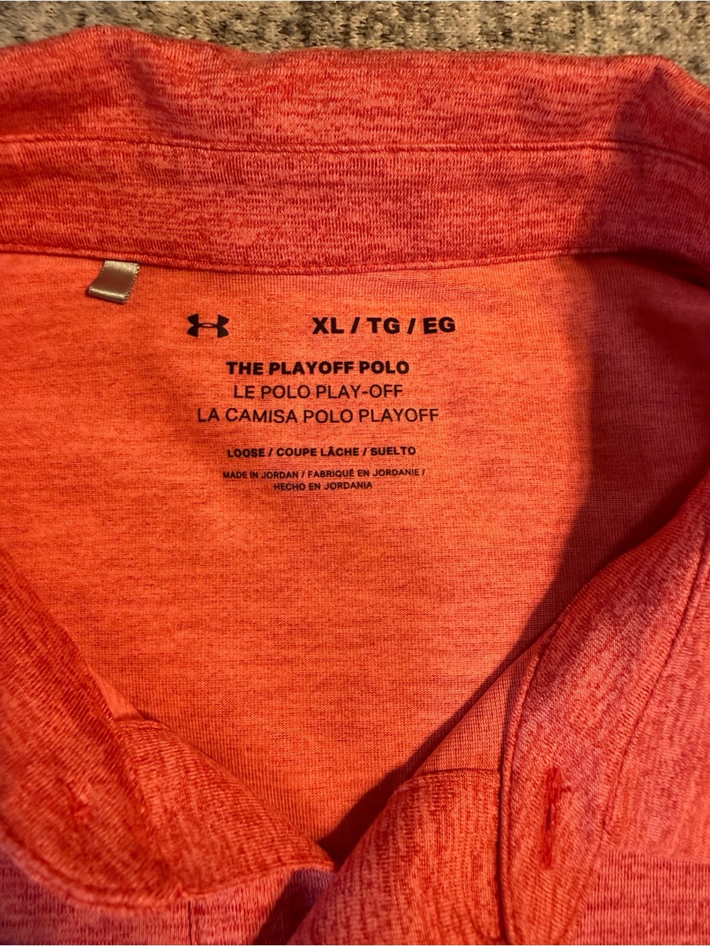 Under Armour Men’s Orange Polo Performance Shirt size XL custom - Picture 3 of 4